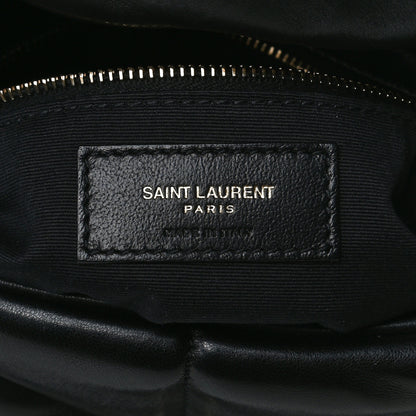 Saint Laurent Lambskin Quilted Small Loulou Puffer Monogram Chain Satchel Black 6 of 13