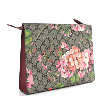 Gucci GG Supreme Monogram Blooms Large Cosmetic Case Beige Multicolor Dry Rose 3 of 9