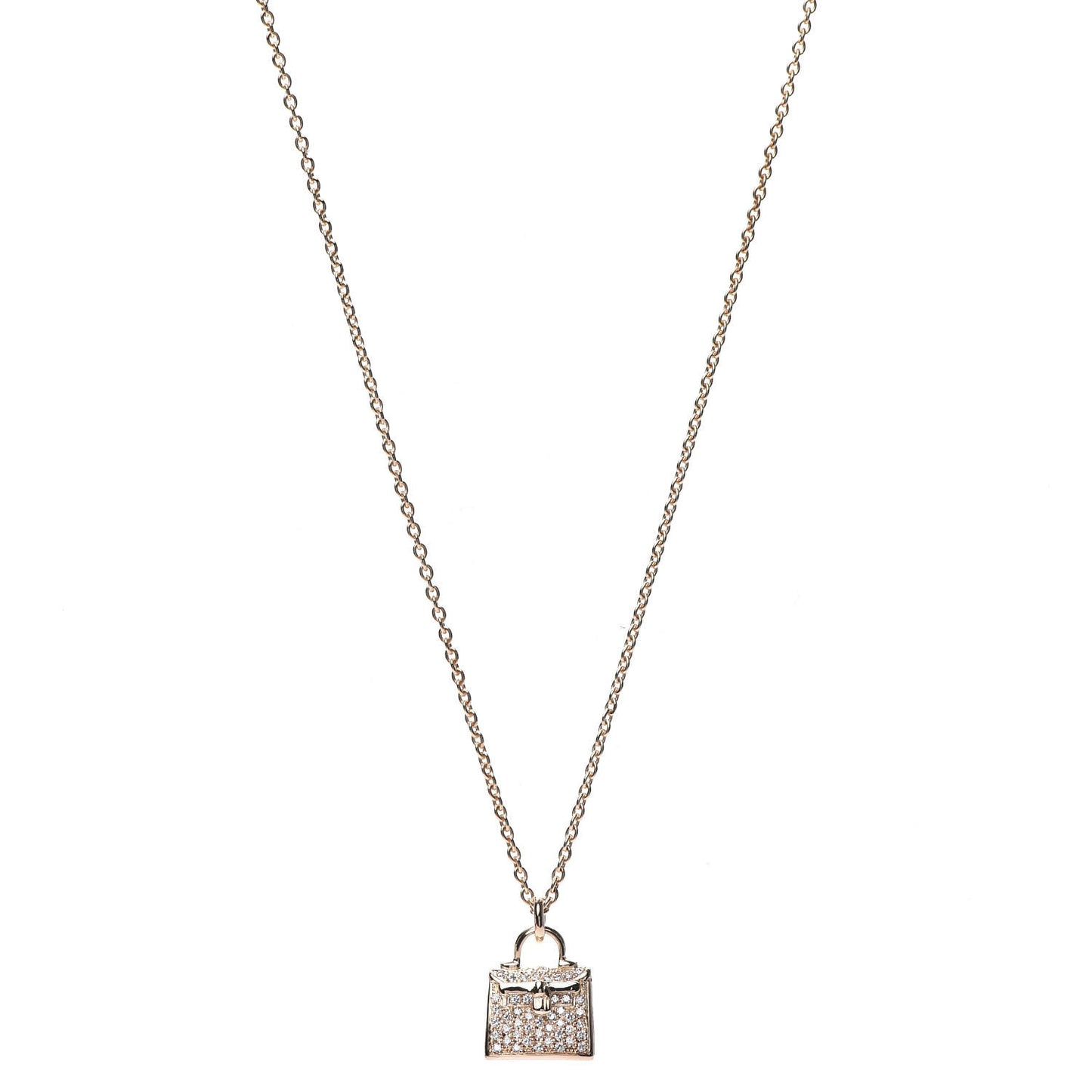 18K Rose Gold Diamond Kelly Amulette Pendant Necklace