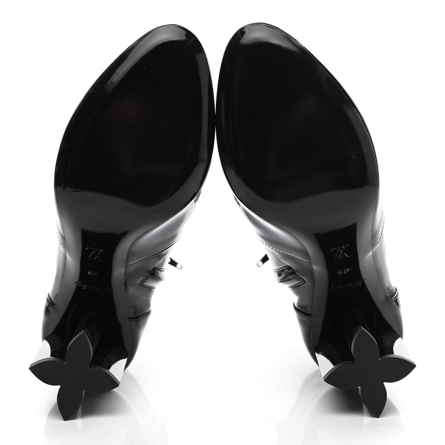 Patent Silhouette Ankle Boots 39 Black