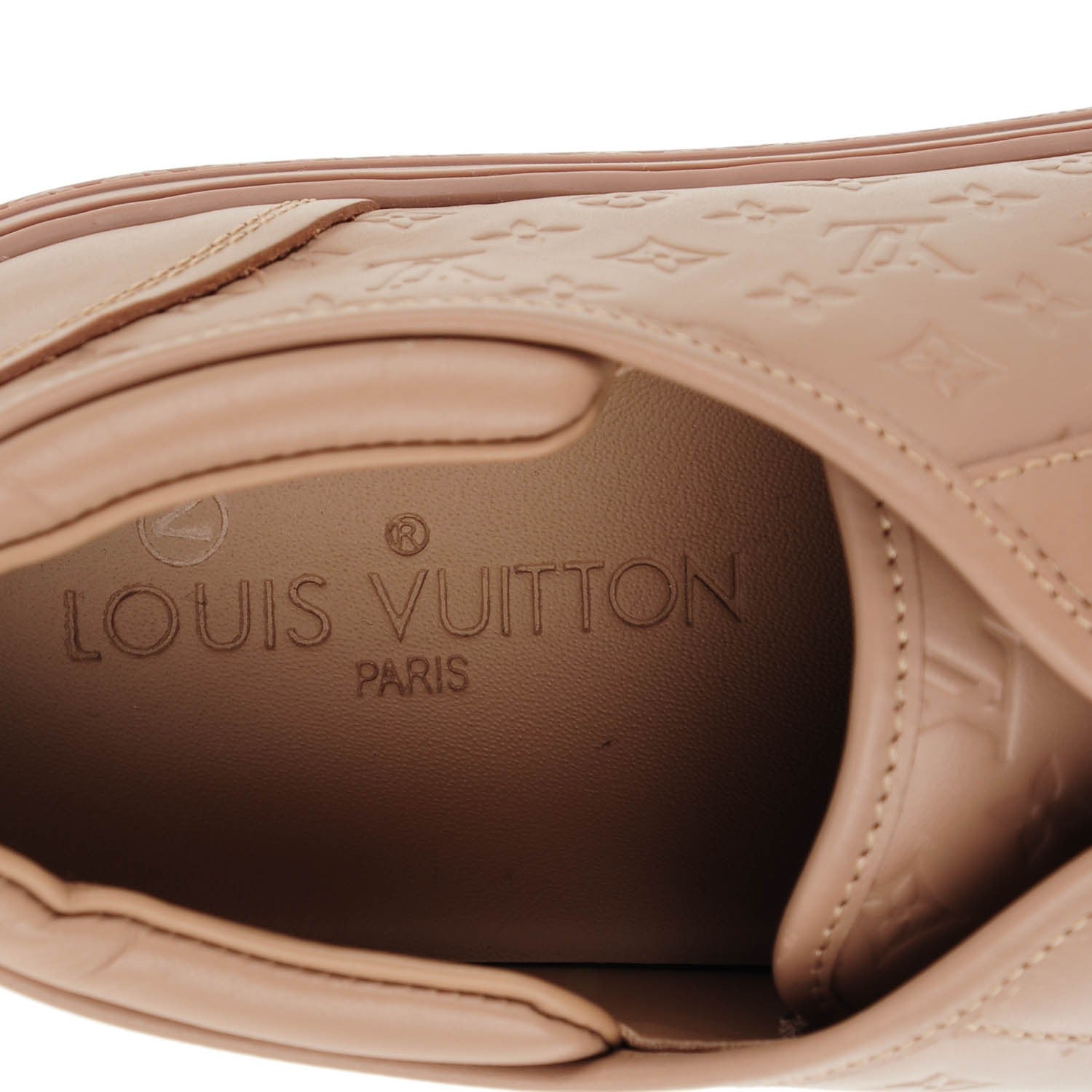 Louis Vuitton Calfskin Embossed Monogram Jazzy Sneakers 38 7 of 7
