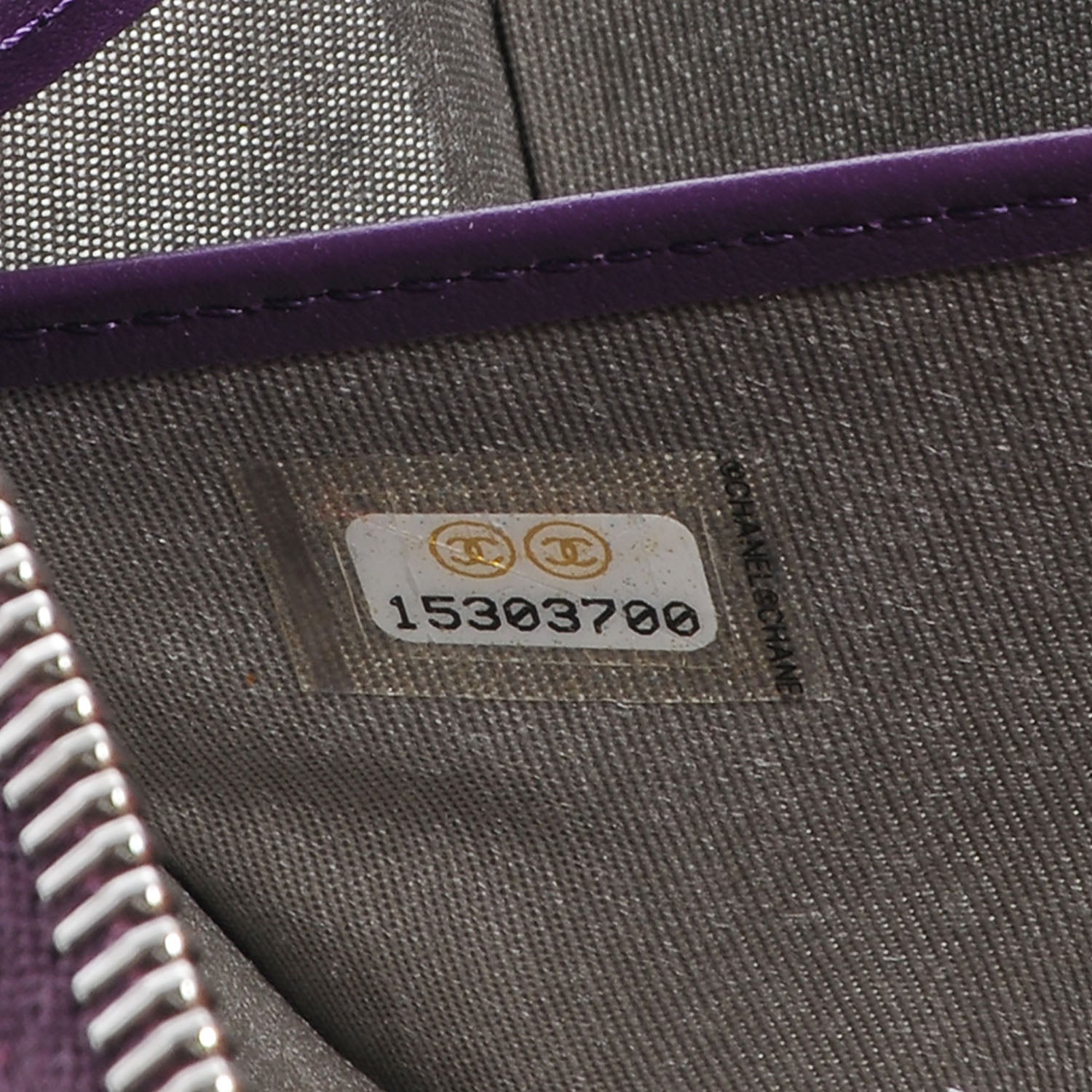 Chanel Patent Quilted Brilliant Zip Around Wallet Purple 8 of 9