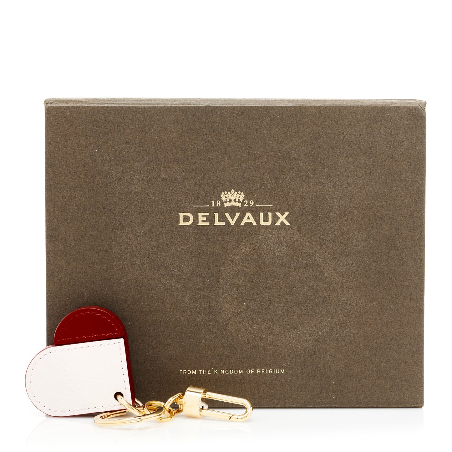 Box Calfskin Heart Bag Charm Light Pink Red