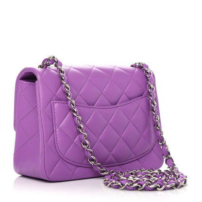 Chanel Lambskin Quilted Mini Square Flap Purple 3 of 10