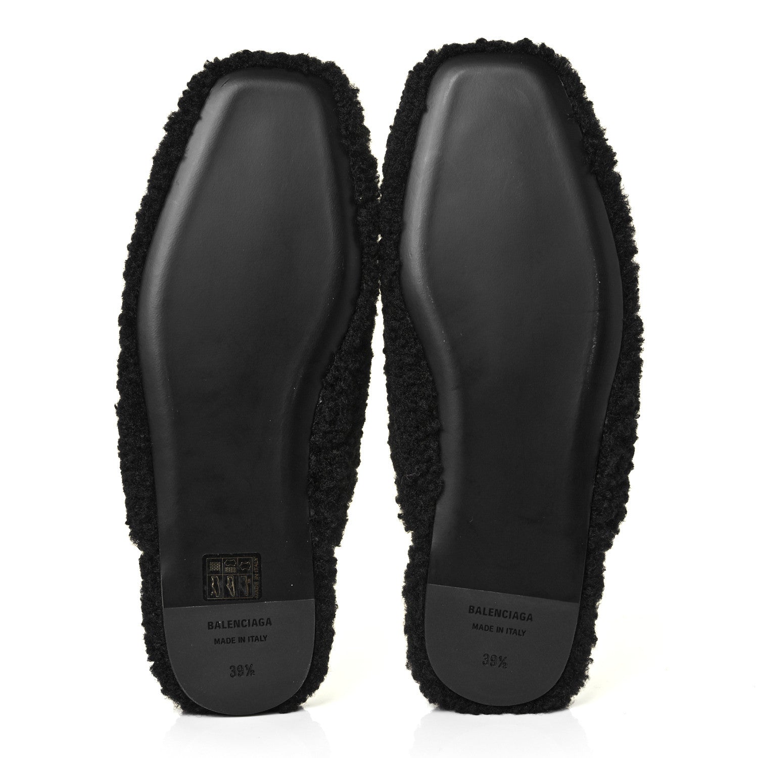 Balenciaga Faux Shearling Cosy BB Mules 39.5 Black 5 of 8