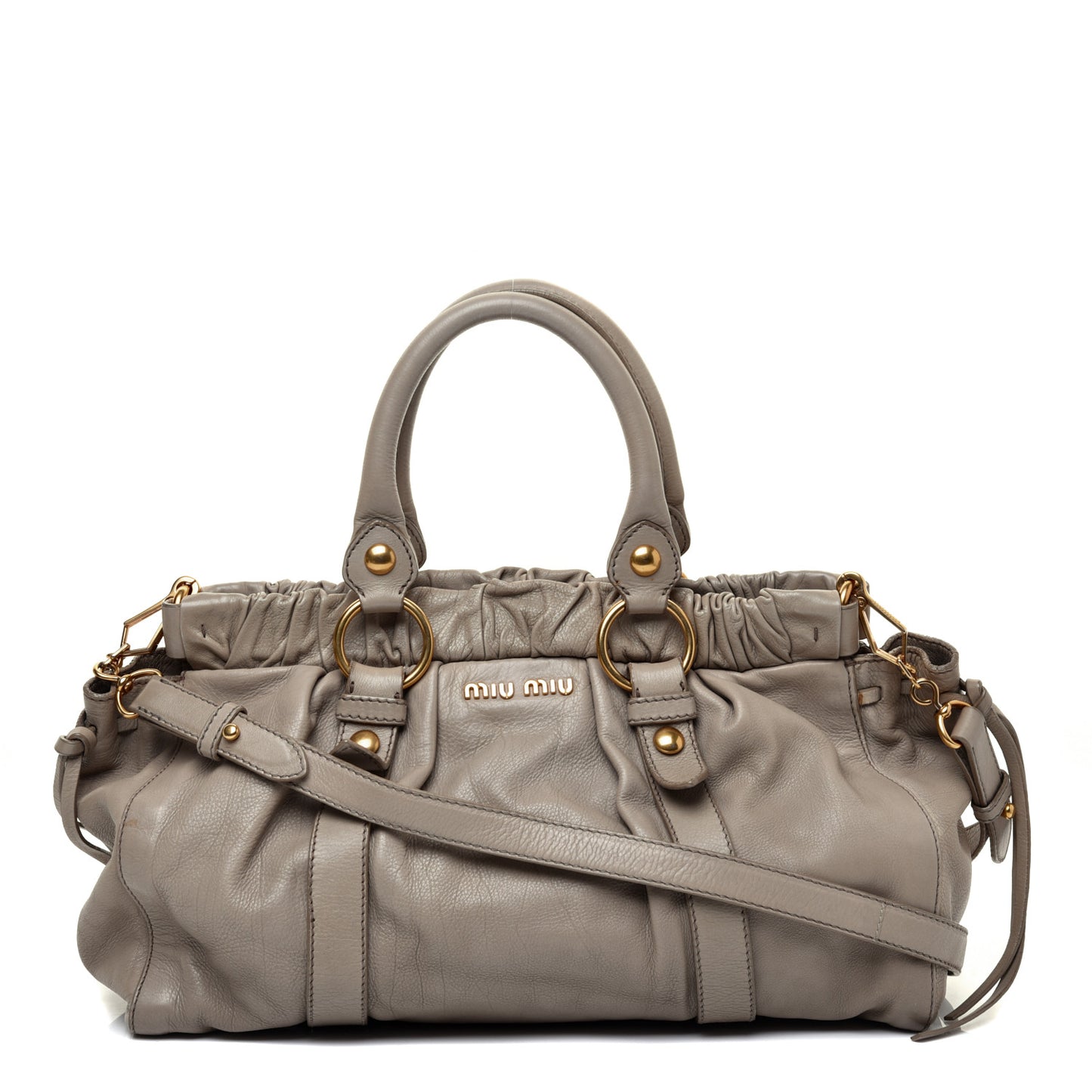 Vitello Shine Top Handle Satchel Cammeo