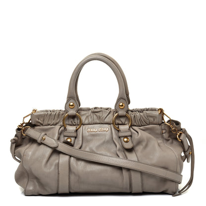 Miu Miu Vitello Shine Top Handle Satchel Cammeo 1 of 8