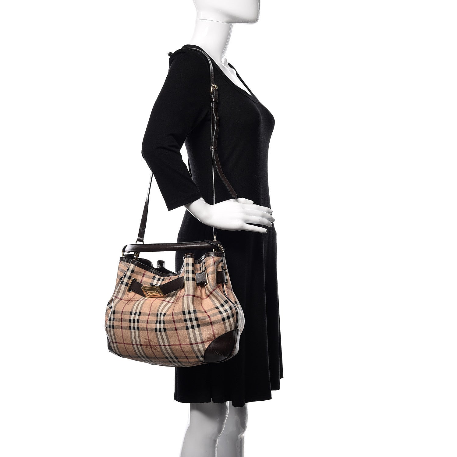 Burberry Haymarket Check Medium Willenmore Hobo Chocolate 2 of 18