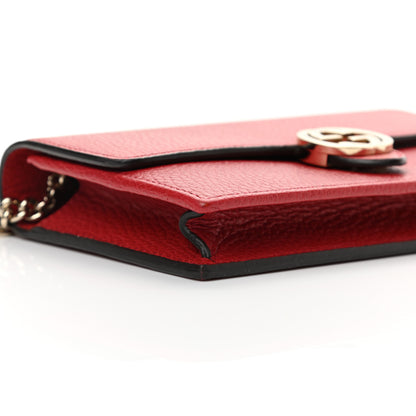 Gucci Dollar Calfskin Interlocking G Chain Wallet Red 9 of 11