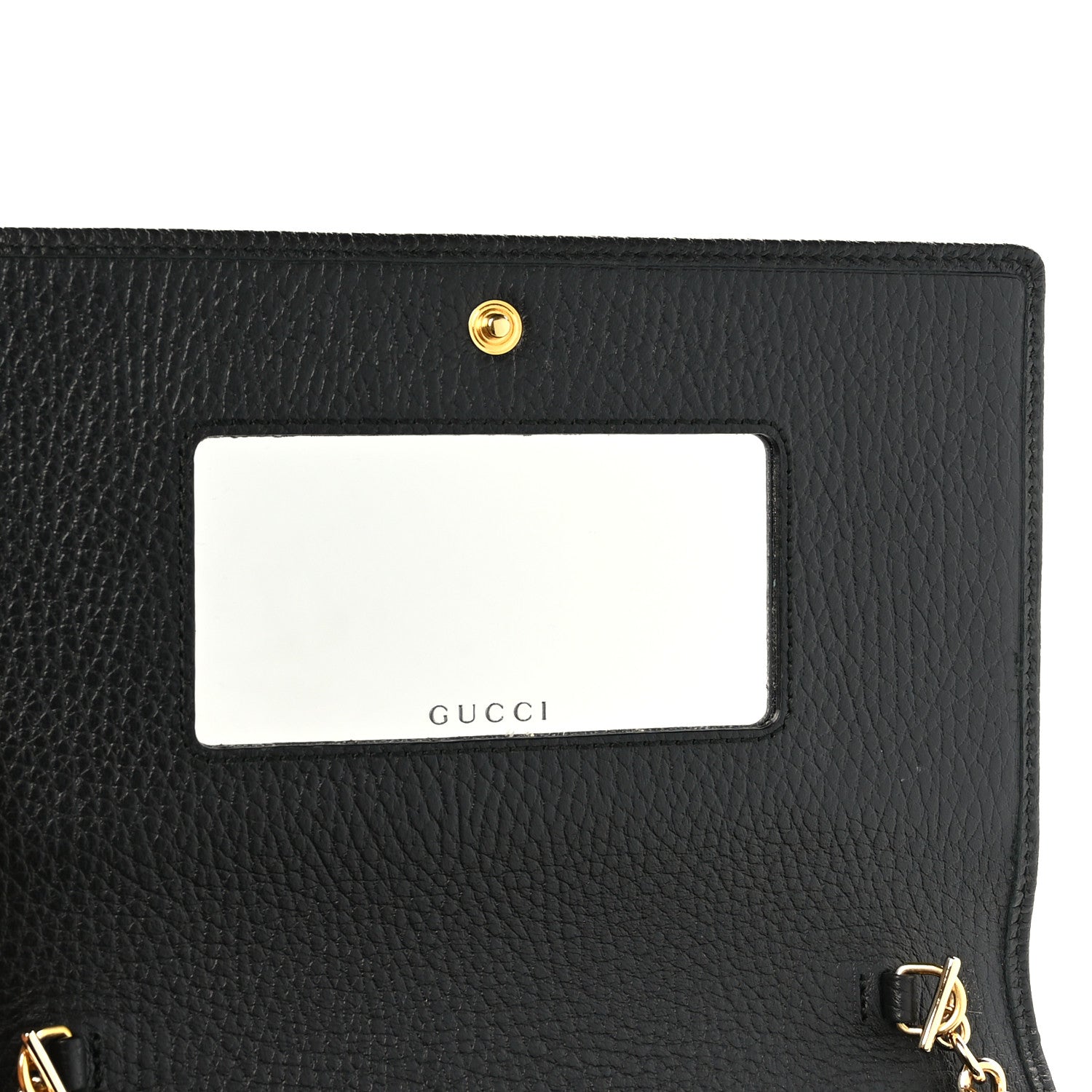 Gucci Calfskin Mini GG Marmont Chain Wallet Black 6 of 8