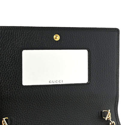 Gucci Calfskin Mini GG Marmont Chain Wallet Black 6 of 8