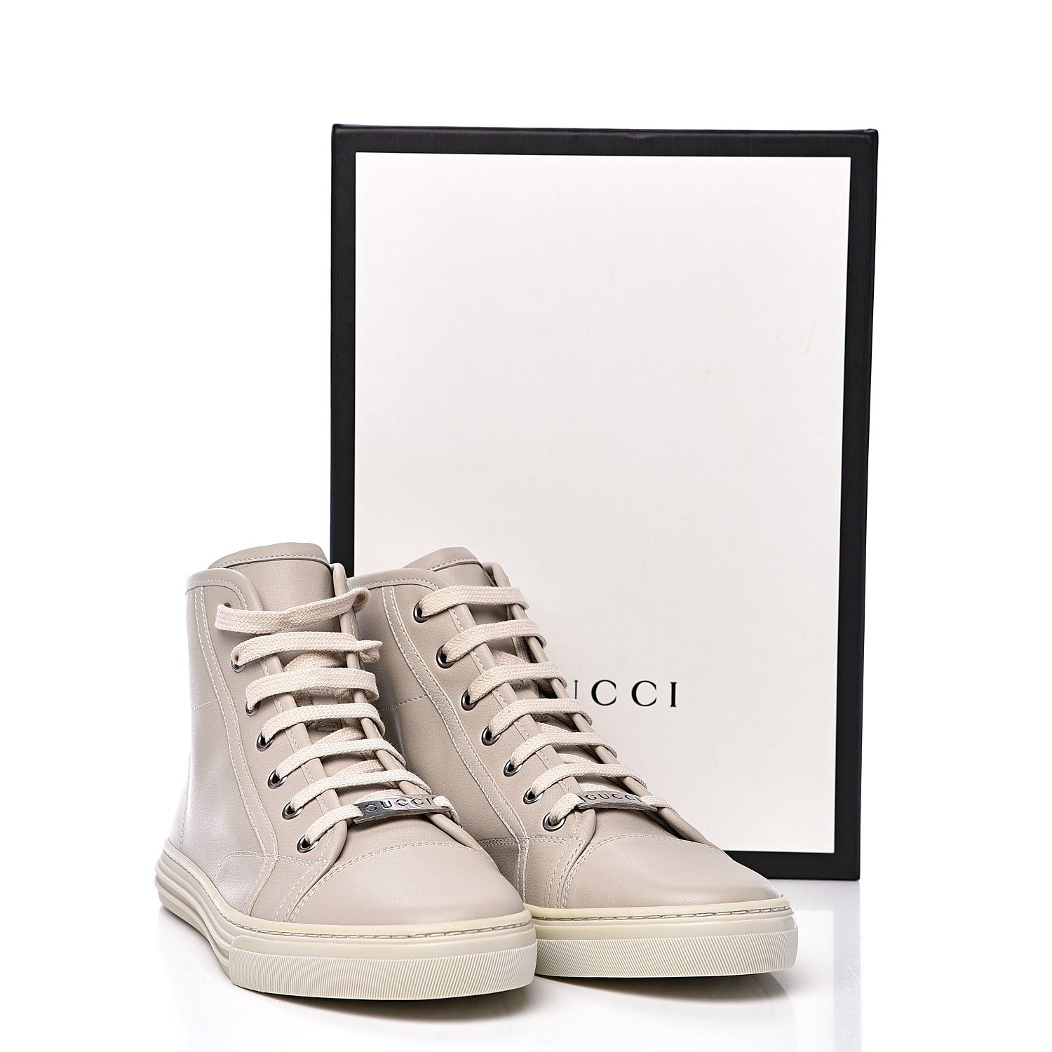Gucci Calfskin Womens High Top Sneakers 39 Mystic White 9 of 9
