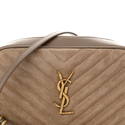 Saint Laurent Suede Matelasse Monogram Lou Camera Bag Taupe 8 of 11