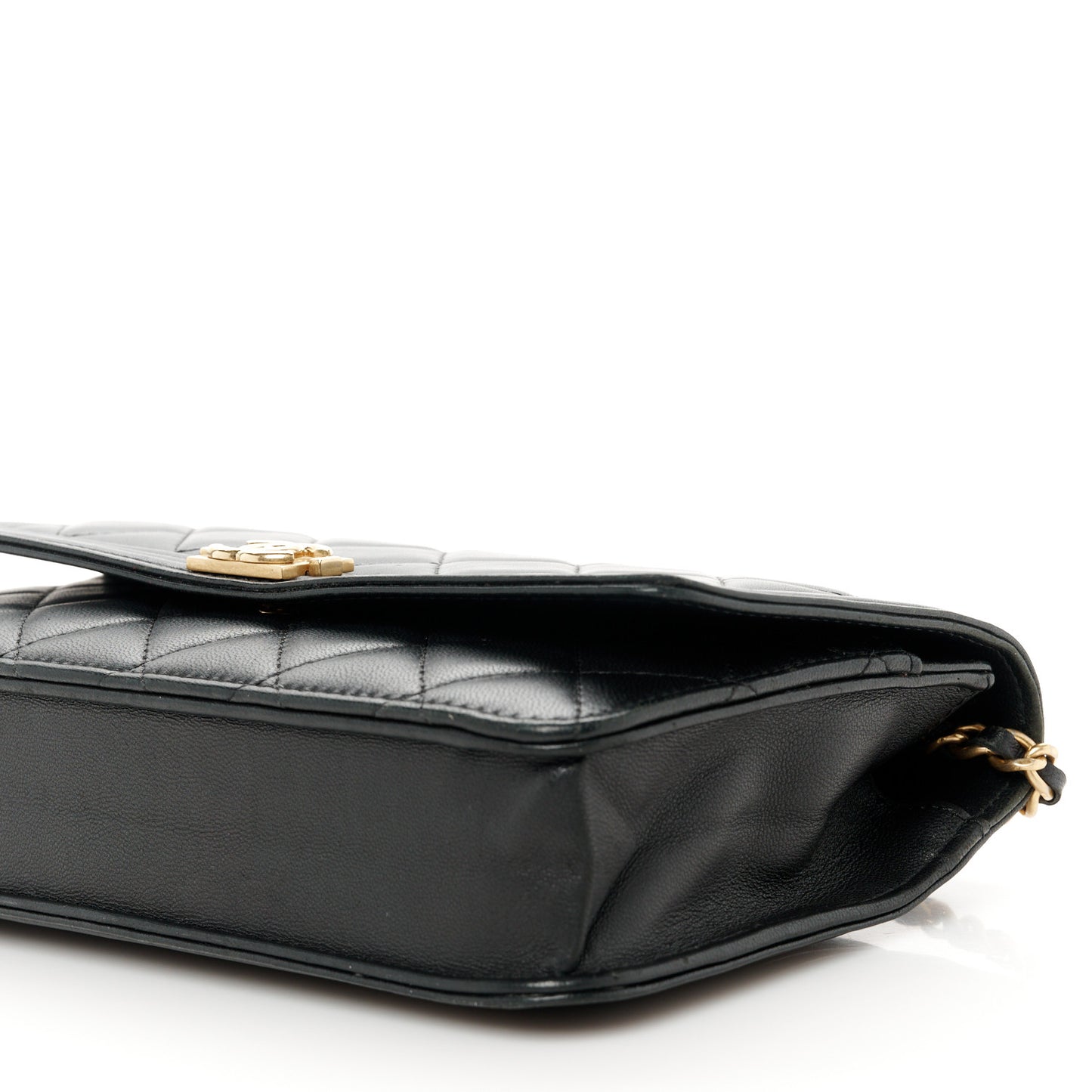 Lambskin Quilted Boy Wallet On Chain WOC Black