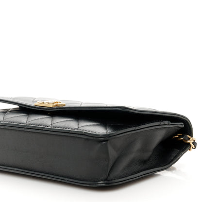 Chanel Lambskin Quilted Boy Wallet On Chain WOC Black 11 of 11