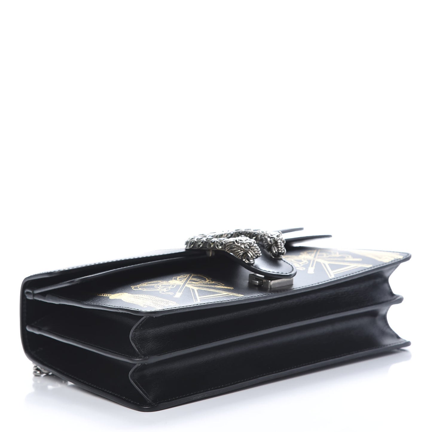 Calfskin Crystal Star Tassel Print Small Dionysus Shoulder Bag Black