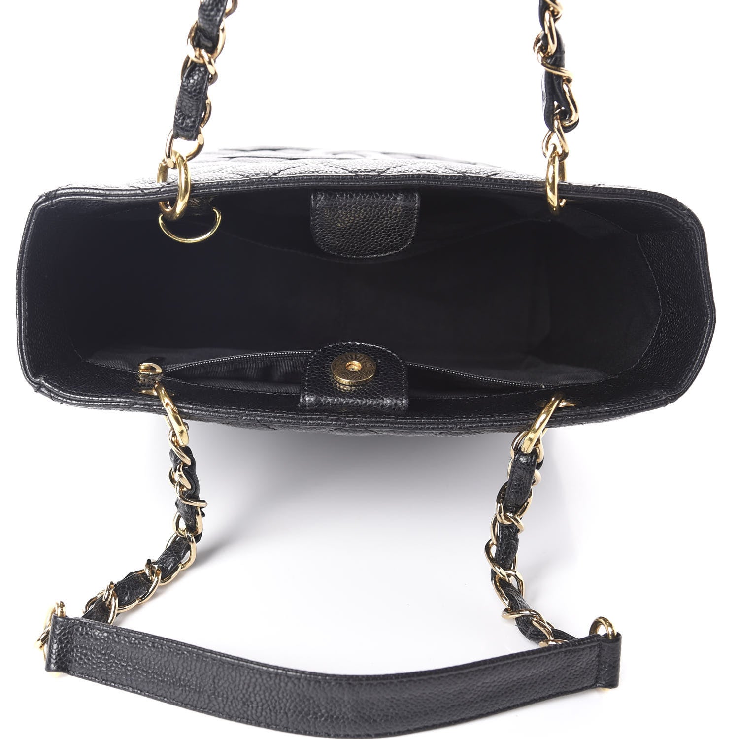 Chanel Caviar Quilted Petit Shopping Tote PST Black 5 of 9