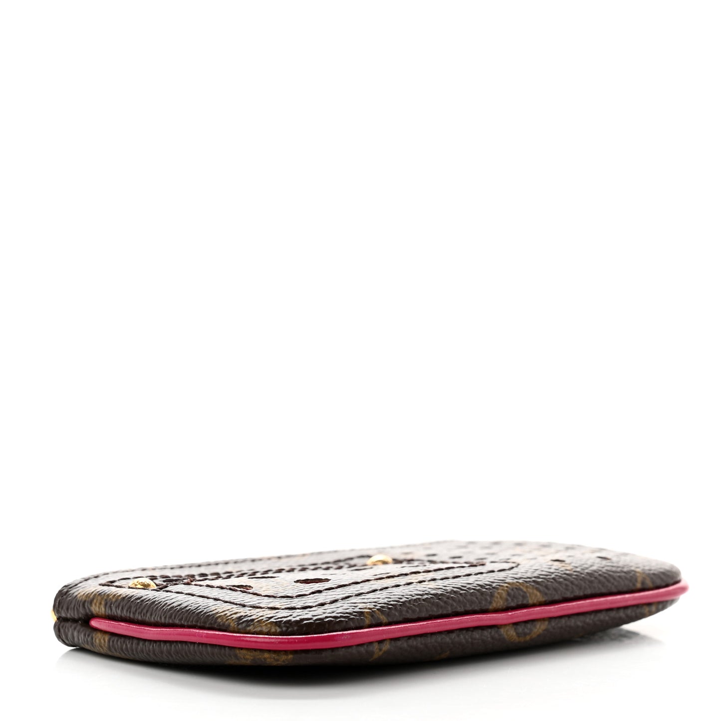 Monogram Perforated Key Pouch Fuchsia
