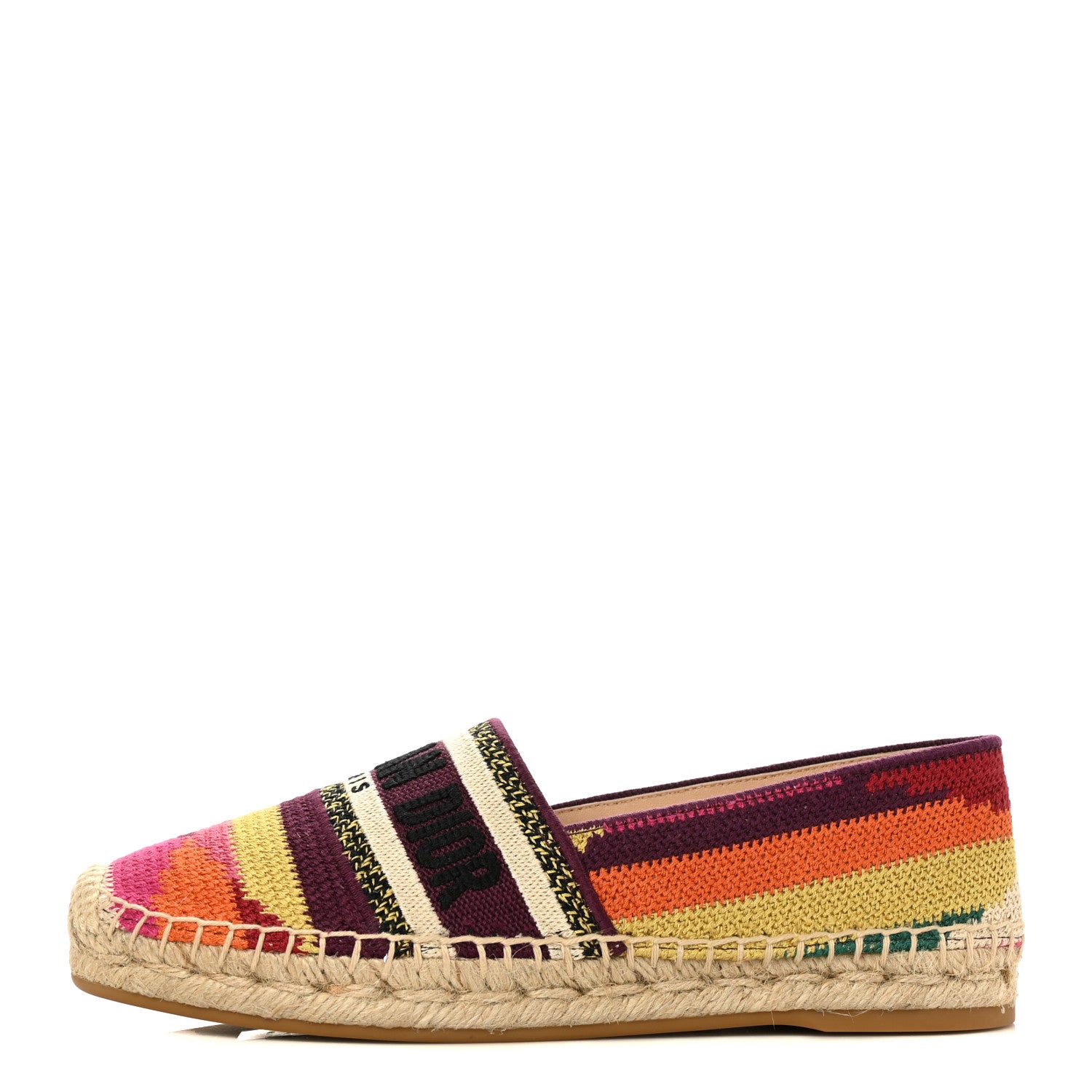 Christian Dior Cotton Embroidered Patchwork Granville Espadrille 36.5 Multicolor 1 of 9