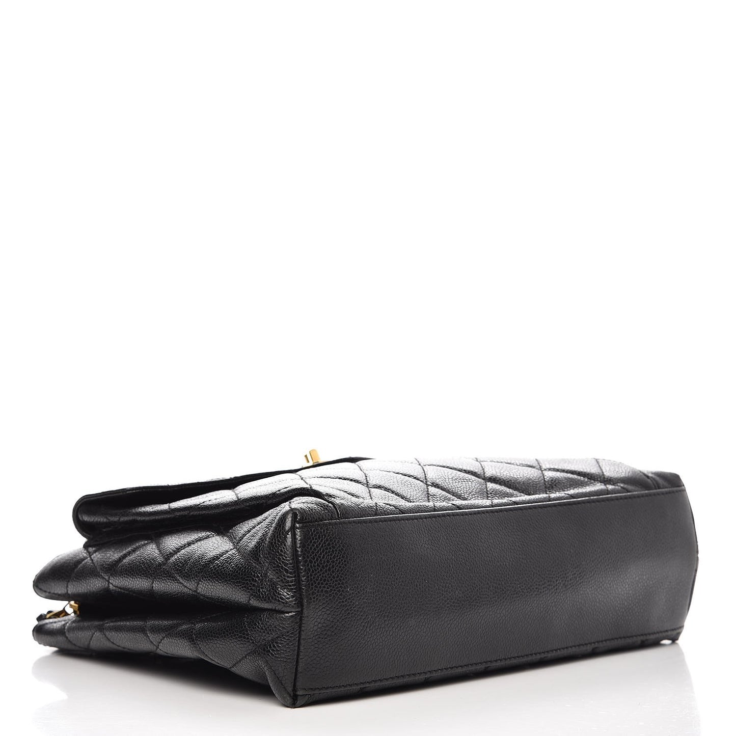 Caviar Quilted Flap Shoulder Bag Black