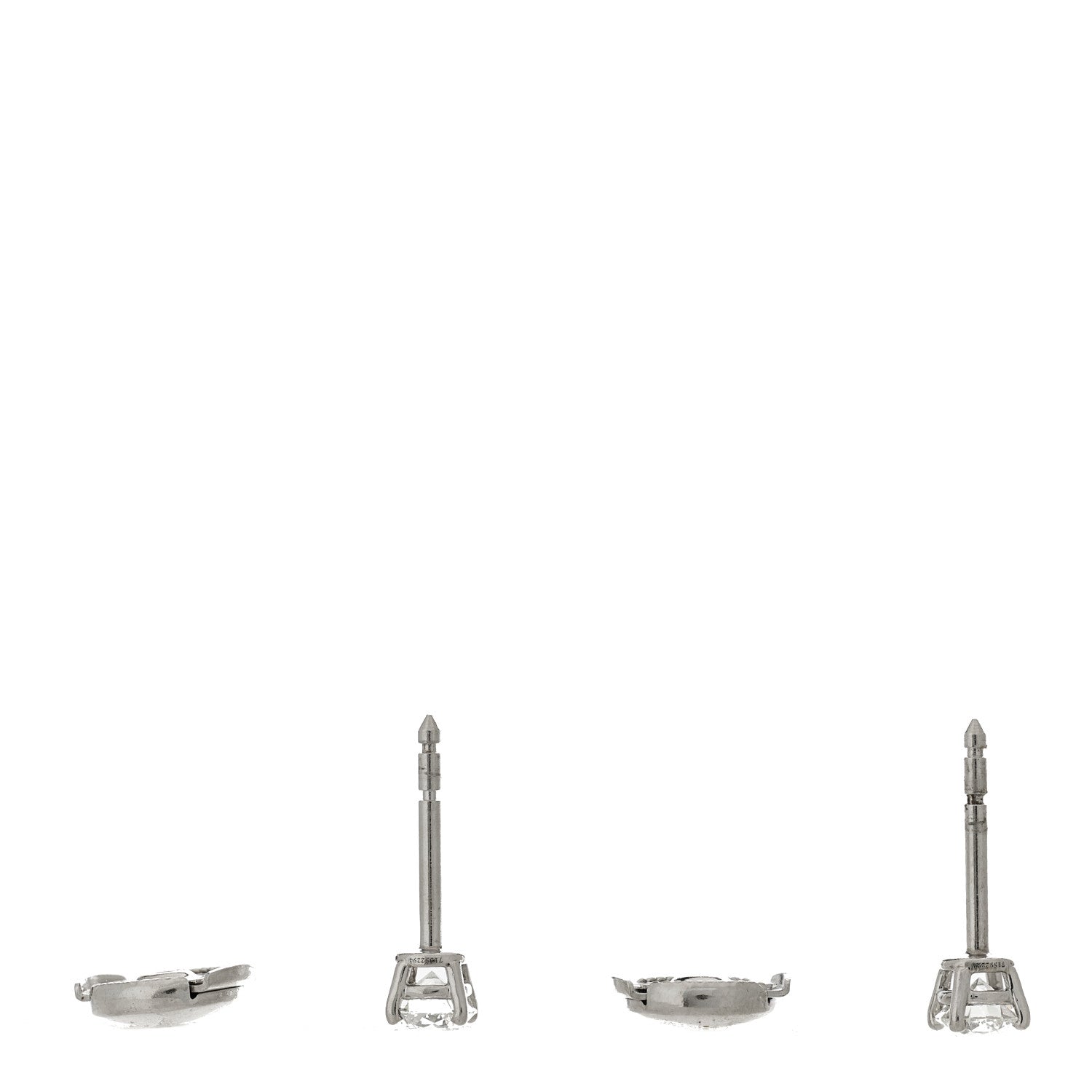 Tiffany Platinum Diamond .54ctw Solitaire Earrings 3 of 6
