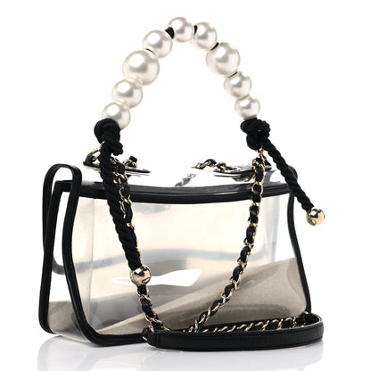 Chanel Lambskin PVC Sand By The Sea Flap With Pearl Strap Black 3 of 11