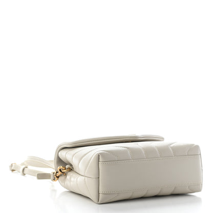 Saint Laurent Calfskin Y Quilted Monogram Toy Loulou Crossbody Bag Ivory 4 of 8