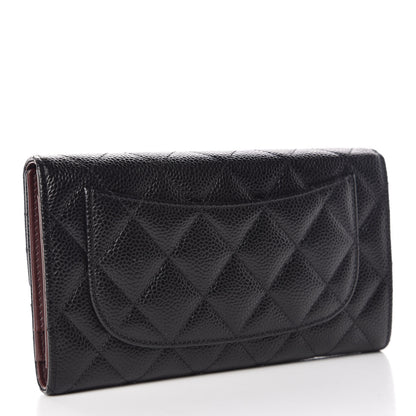 Chanel Caviar Quilted Long Flap Wallet Black 3 of 9