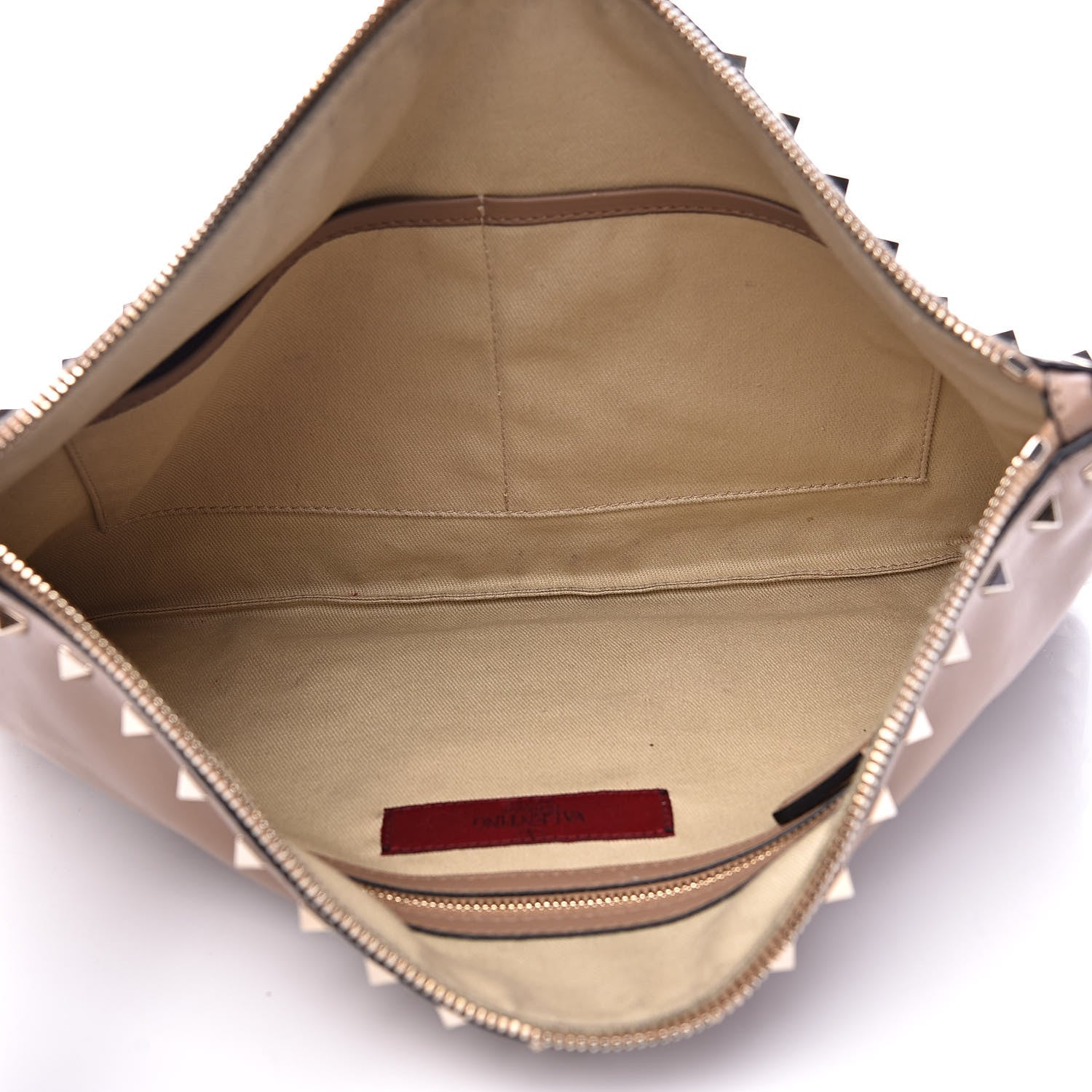Valentino Garavani Vitello Large Rockstud Zip Wristlet Pouch Poudre 5 of 14