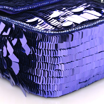 Fendi Sequin Paillettes Shiny Nappa Sex and the City Baguette Viola Purple Rain 7 of 8