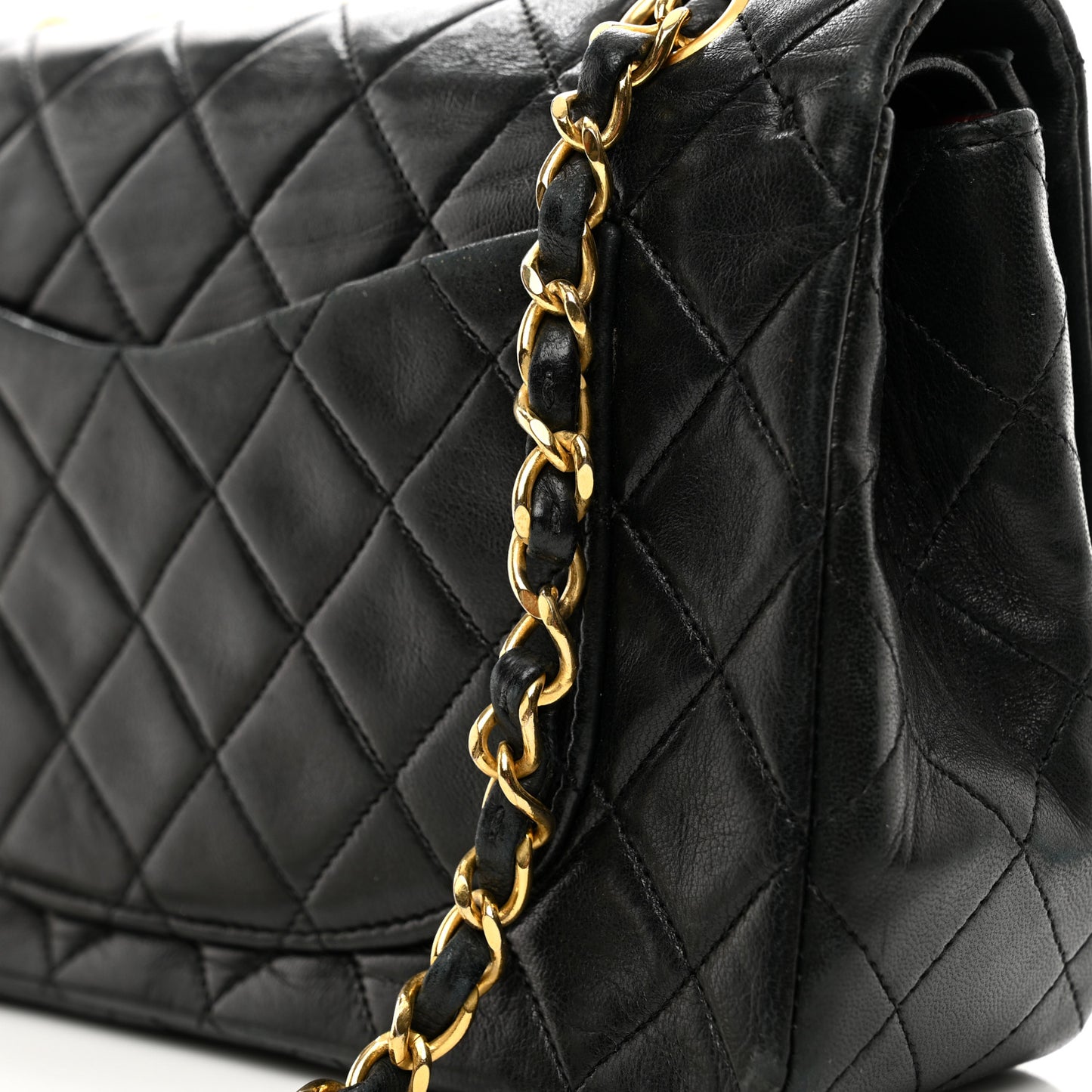 Lambskin Quilted Small Double Flap Black