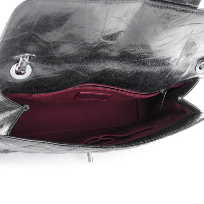 Chanel Crumpled Grained Calfskin Jumbo CC Crave Flap Black 5 of 8