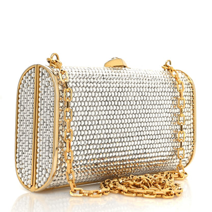 Judith Leiber Swarovski Crystal Minaudiere Clutch Gold 2 of 11