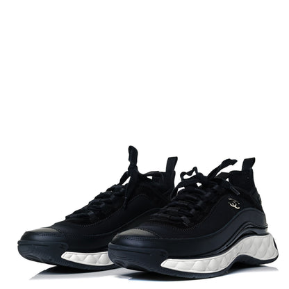 Chanel Velvet Calfskin Mixed Fibers CC Sneakers 41 Black 2 of 7