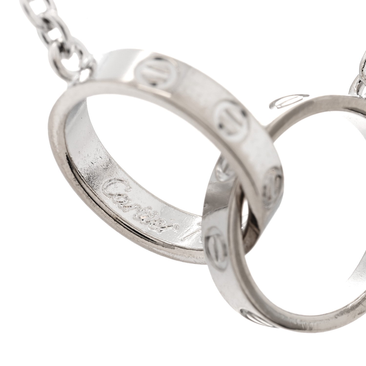 Cartier 18K White Gold Interlocking LOVE Necklace 4 of 4
