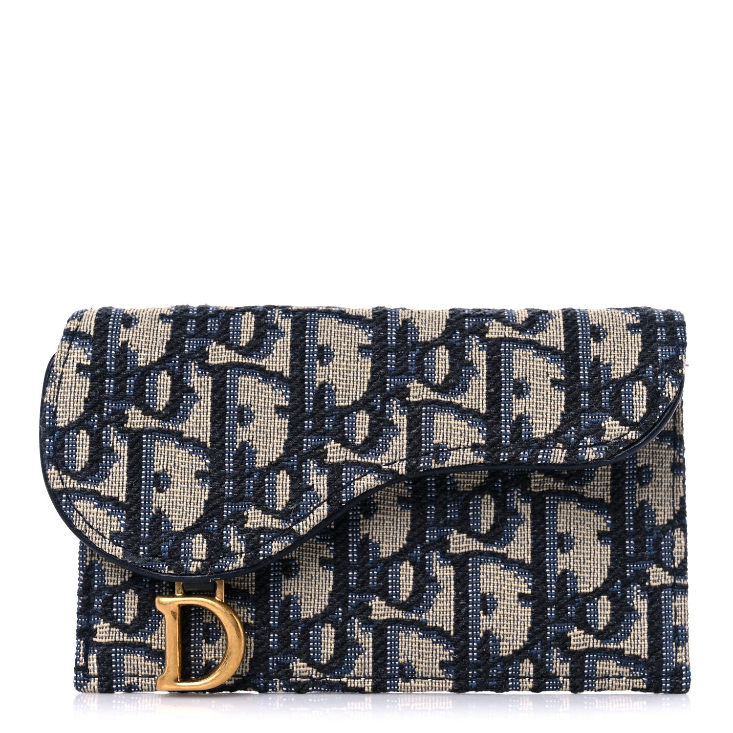 Christian Dior Oblique Saddle Cosmos Zipped Card Holder Blue 1 of 6