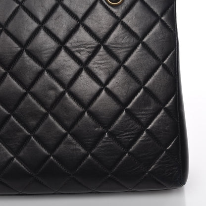 Chanel Lambskin Quilted CC Shopping Tote Black 11 of 15