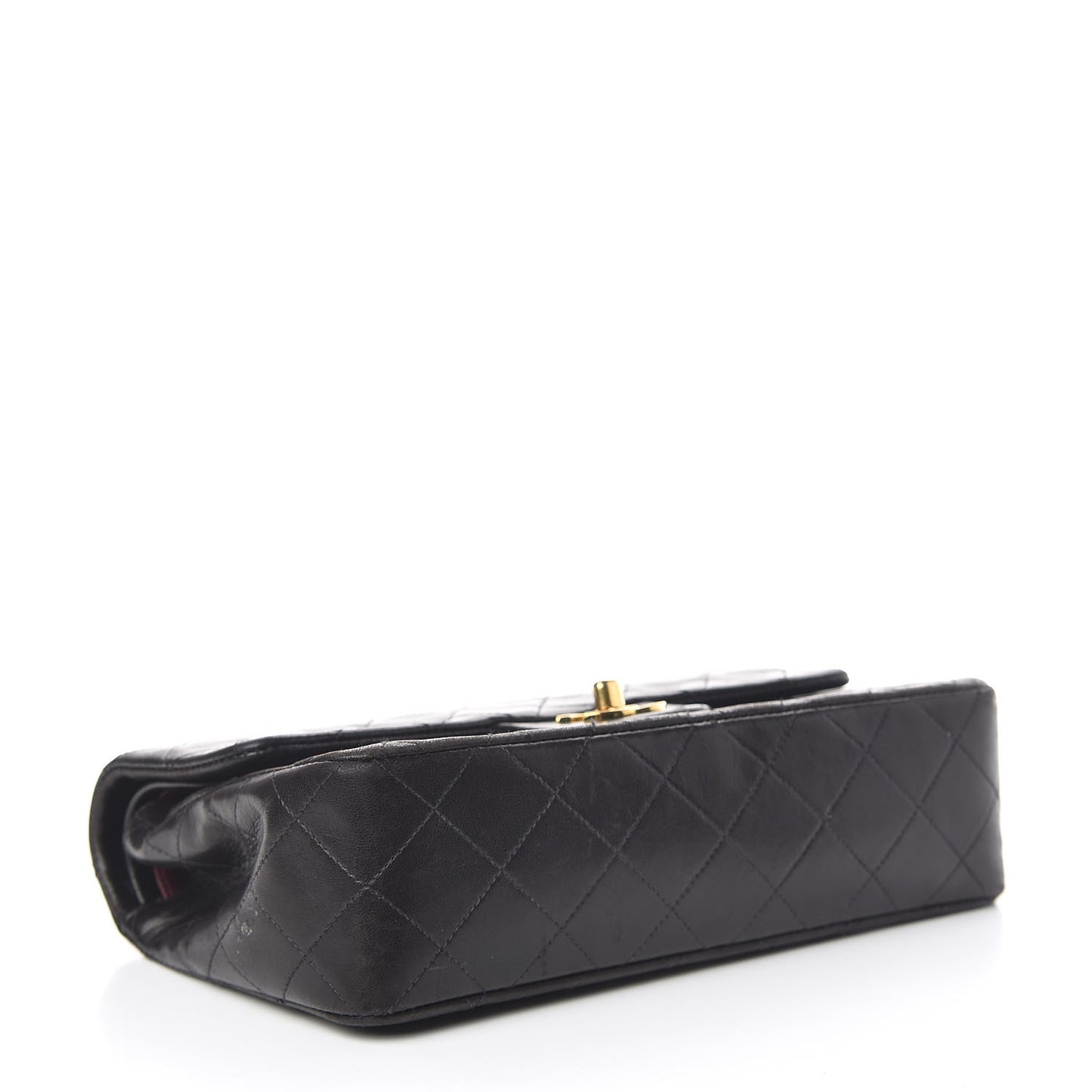 Lambskin Quilted Small Double Flap Black