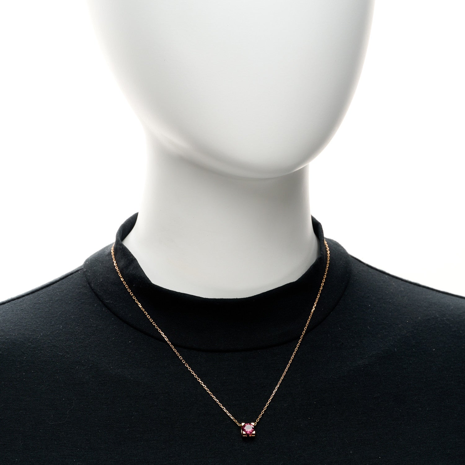 Cartier 18K Pink Gold Pink Tourmaline C De Cartier Pendant Necklace 2 of 5
