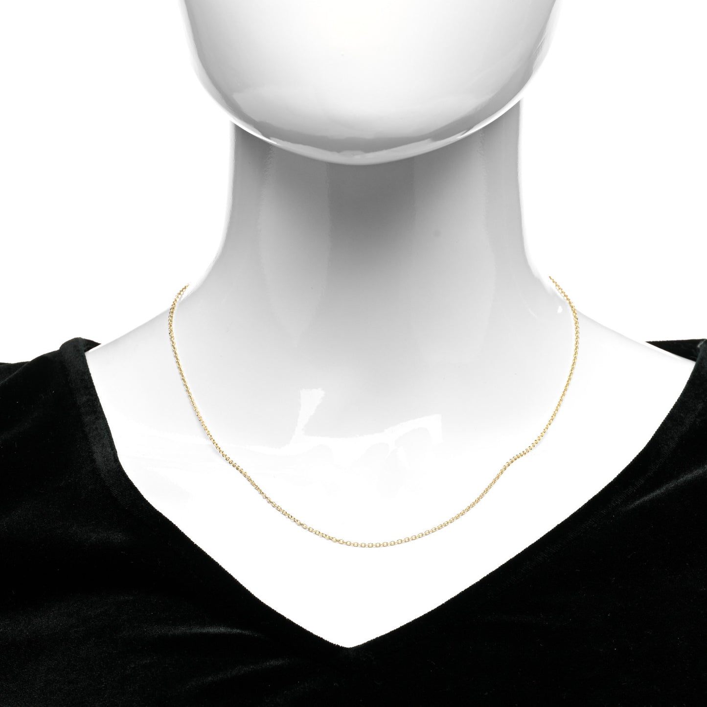 18K Yellow Gold Chain Necklace 18"