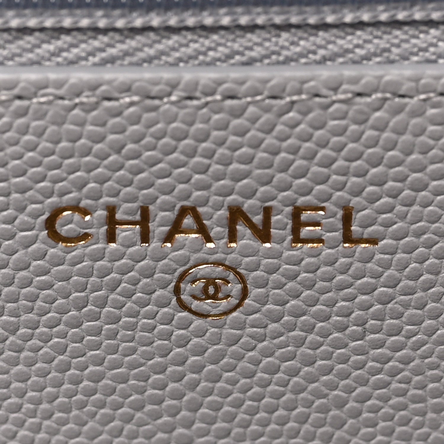 Chanel Caviar Quilted Studded CC Wallet on Chain WOC Grey 5 of 8