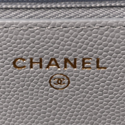 Chanel Caviar Quilted Studded CC Wallet on Chain WOC Grey 5 of 8