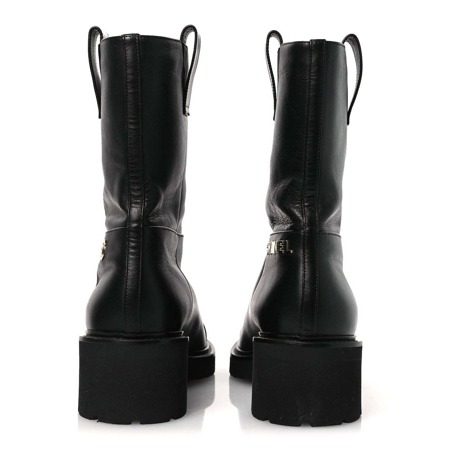 Calfskin CC Ankle Boots 37.5 Black
