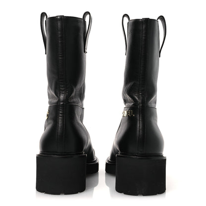 Chanel Calfskin CC Ankle Boots 37.5 Black 6 of 10