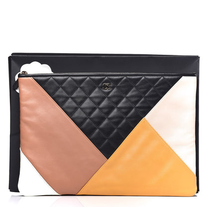 Chanel Lambskin Patchwork Large Cosmetic Case Multicolor 11 of 11