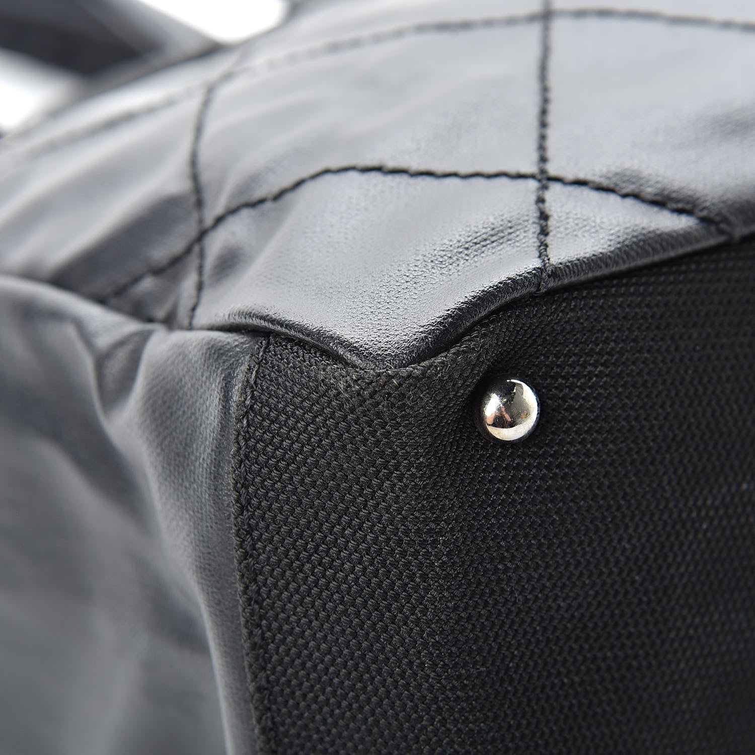 Chanel Coated Canvas Quilted Small Paris Biarritz Tote Black 9 of 22