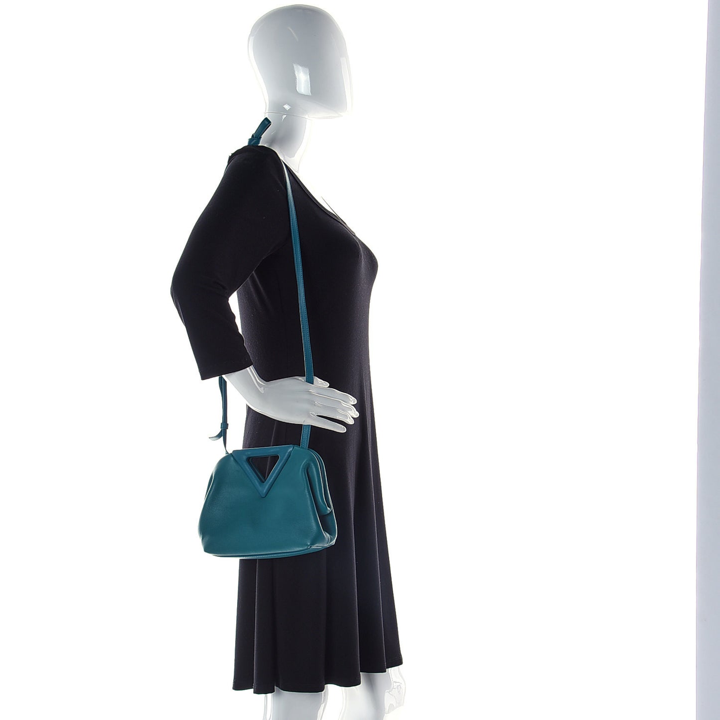 Calfskin Small The Point Triangle Bag Mallard