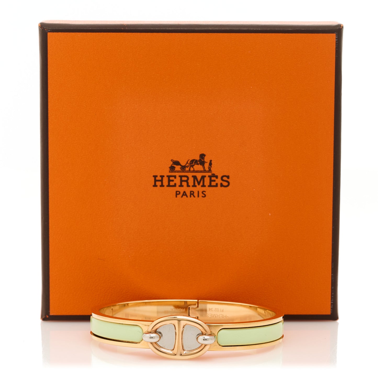 Enamel Mini Farandole Clic Chaine D'Ancre Bracelet Vert Amande
