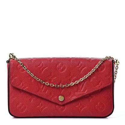 Louis Vuitton Empreinte Pochette Felicie Chain Wallet Scarlet 1 of 12