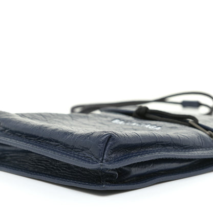 Balenciaga Agneau Arena Small Explorer Pouch with Strap Navy 5 of 8